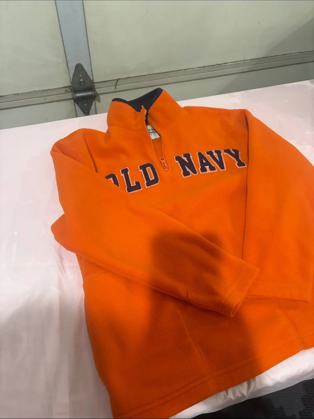 Old Navy Bright Orange Quarter-Zip Fleece Pullover